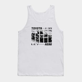 TOYOTA COROLLA AE86 LEVIN Black 'N White 3 Tank Top